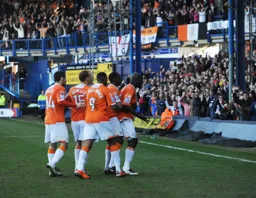 Bright point the team celebrate Owusu's goal that levelled the tie