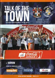 Programme: Luton Town FC vs Barrow (29th Mar 2011)