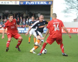Keith Keane as ever in control in the midfield despite being outnumbered