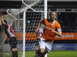 Jake Howells turns away to celebrate his goal