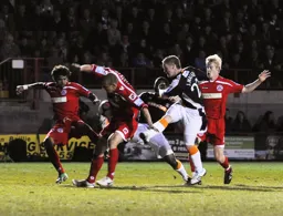 Jason Walker fires in an effort against a side who had clinched the championship a few days earlier