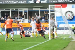 Will Antwi turns away after putting The Town ahead at 2-1