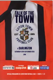 Programme: Luton Town FC vs Darlington (10th Sep 2011)