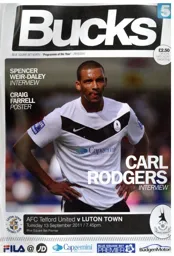 Programme: AFC Telford United vs Luton Town FC (13th Sep 2011)