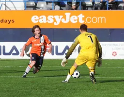 John-Paul Kissock chases a ball into the penalty area