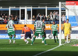 Stuart Fleetwood turns away after scoring his goal