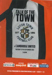 Programme: Luton Town FC vs Cambridge United (27th Sep 2011)