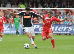 James Dance goes on a strong run with the ball