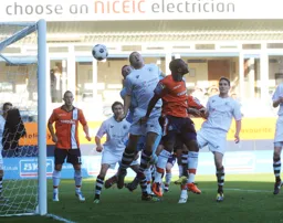 Aaron O`Connor heads in the third goal