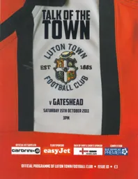 Programme: Luton Town FC vs Gateshead (15th Oct 2011)