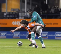 John-Paul Kissock holds of Mathias Pogba