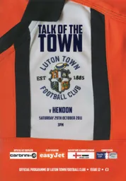 Programme: Luton Town FC vs Hendon (29th Oct 2011)