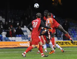 Aaron O`Connor heads in Town`s second goal
