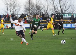 Aaron O`Connor puts the ball into an empty net for Town`s third goal