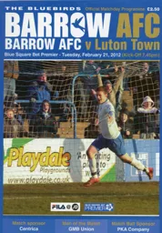 Programme: Barrow vs Luton Town FC (21st Feb 2012)