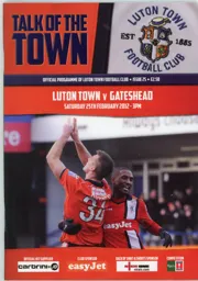 Programme: Luton Town FC vs Gateshead (25th Feb 2012)