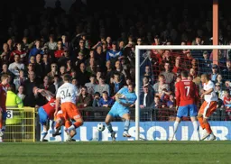 Mark Tyler saves former Hatter Matt Blinkhorn`s close range effort