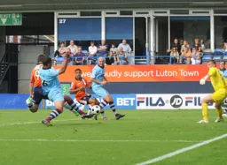 Jon Shaw reduces the arrears by scoring Town`s first goal