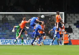The Town goalmouth comes under pressure