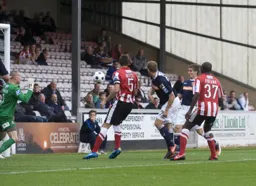 Jon Shaw heads in goal number two