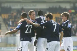Celebrations after the first goal