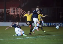 Jon Shaw scores Town`s second goal and briefly puts Town back in the game