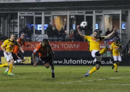 Andre Gray goes close with this header