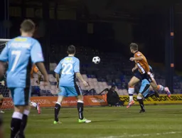 Janos Kovacs heads in the second goal