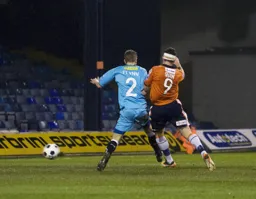 Jon Shaw scores his first and Town`s third goal