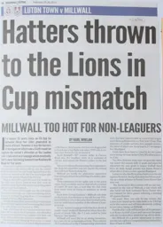 Match Report: Luton Town FC vs Millwall (16th Feb 2013)