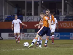 Dave Martin opens the scoring with this effort from the edge of the penalty area