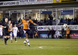 Solomon Taiwo has a go for goal