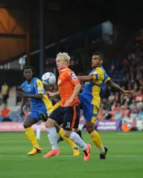 Mark Cullen brings the ball under control