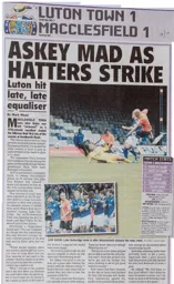 Match Report: Luton Town FC vs Macclesfield Town (17th Aug 2013)