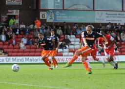Jake Howells blasts home his second penalty of the game