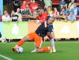 Scott Griffiths stretches for the ball