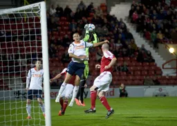 Paul Benson can't quite reach the cross