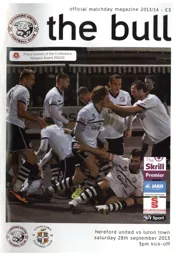 Programme: Hereford United vs Luton Town FC (28th Sep 2013)