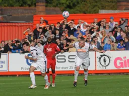 Steve McNulty heads clear