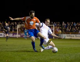 Paul Benson stretches for the ball