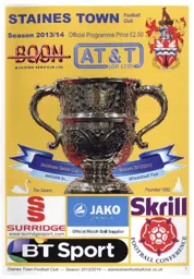 Programme: Staines Town vs Luton Town FC (30th Nov 2013)