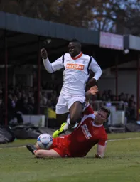 Pelly-Ruddock Mpanzu about to be fouled