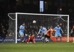 Scott Griffiths attempts to get on the scoresheet