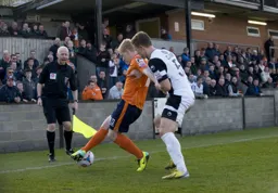 Mark Cullen brings the ball under control