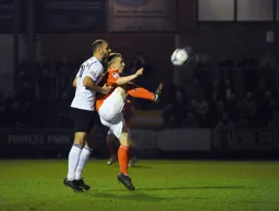Mark Cullen brings the ball under control