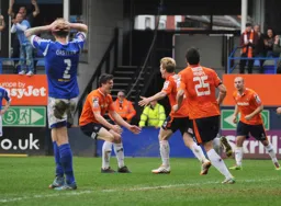 Cameron McGeehan celebrates scoring the winner