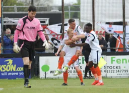 Celebration after the first goal