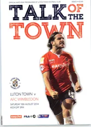 Programme: Luton Town FC vs AFC Wimbledon (16th Aug 2014)