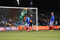 Nathan Oduwa foiled by the keeper