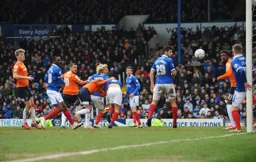 Nathan Oduwa, Luke Wilkinson and Cameron McGeehan watch the ball fly goalwards